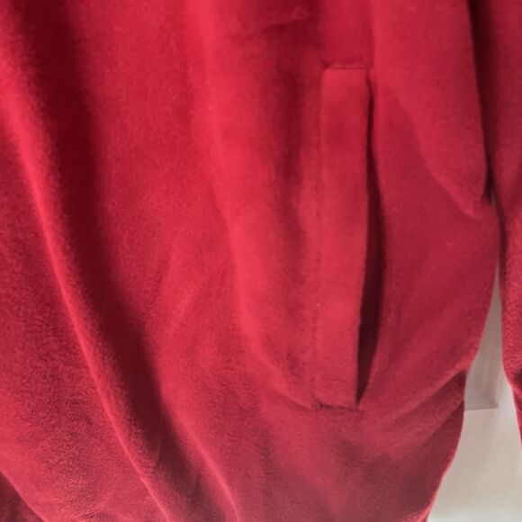 Joe Fresh Mens Fleece Jacket Lg Red 1/2 Zip Mock Neck Pullover Nordstrom - Picture 3 of 3